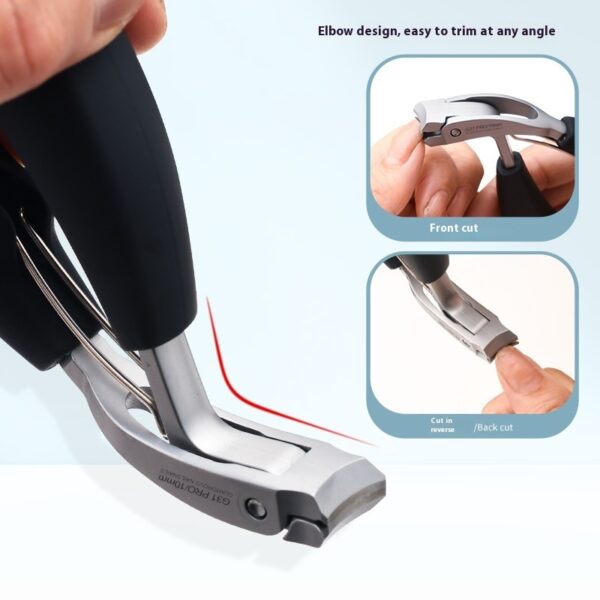 Anti-splash Bevel Elbow Nail Clippers Large Opening Secondary Blade Nail Clippers Pruning - Image 4