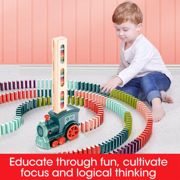 Domino Train Toys Baby Toys Car Puzzle Automatic Release Licensing Electric Building Blocks Train Toy - Image 4