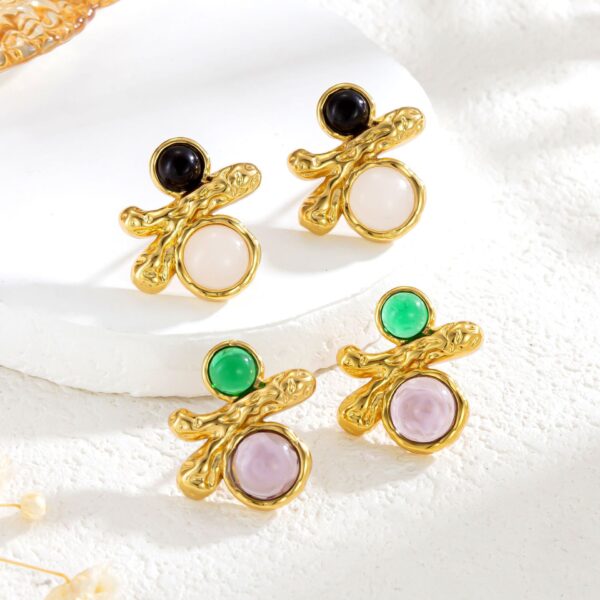 Fashion Retro Court Irregular Texture Tree Branch Ear Studs - Image 3