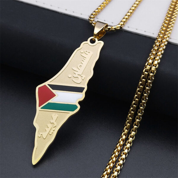 Palestine Map Pendant Necklaces For Men Women Stainless Steel Gold Color Palestinians Ethnic Map Jewelry Gifts - Image 6