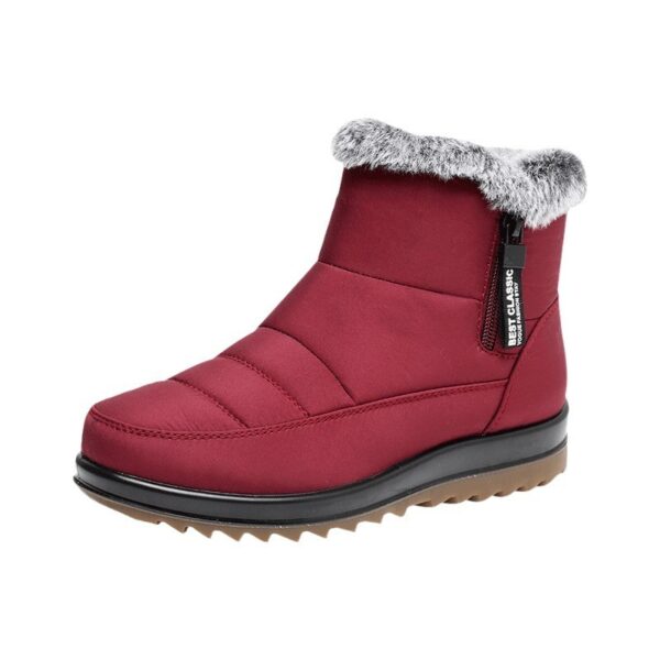 Winter Snow Boot With Side Zipper Fashion Warm Plush Ankle Boots Women's Fleece Short Shoes - Image 8