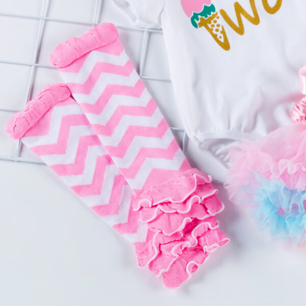 Baby girl baby birthday dress alphabet romper - Image 3