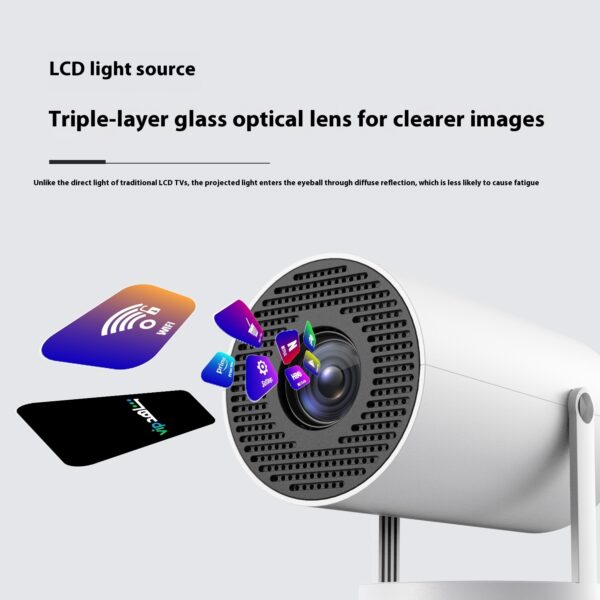 Compact 180° Projection Projector – Perfect for Home Entertainment - Image 5