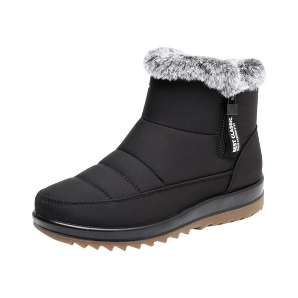 Winter Snow Boot With Side Zipper Fashion Warm Plush Ankle Boots Women's Fleece Short Shoes - Image 9