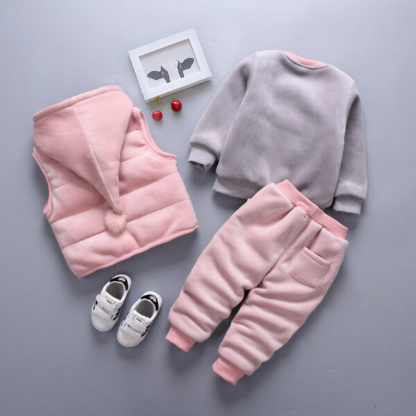 New Children's Clothing Winter Clothes For Boys Baby Thickening Three-piece Set - Image 9