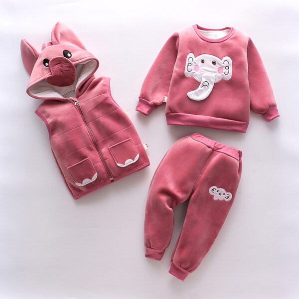 New Children's Clothing Winter Clothes For Boys Baby Thickening Three-piece Set - Image 2