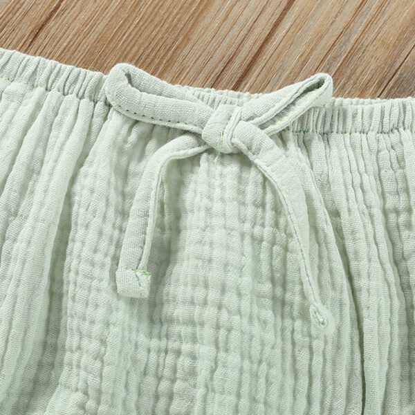 Girls' Solid Color Sling Top Hot Pants Suit - Image 9