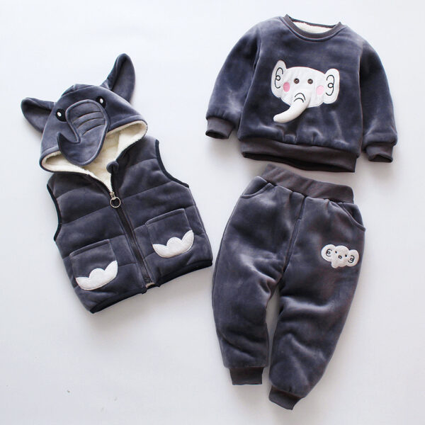 New Children's Clothing Winter Clothes For Boys Baby Thickening Three-piece Set - Image 6