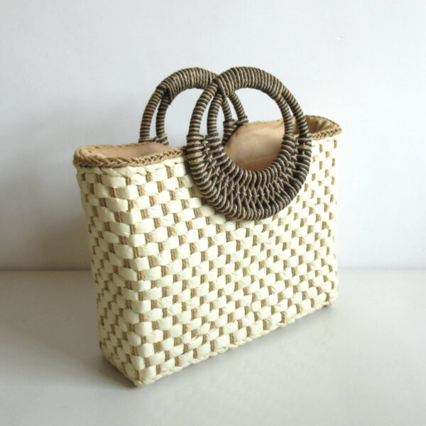 Small Round Cake Hand Carrying Straw Bag - Image 5