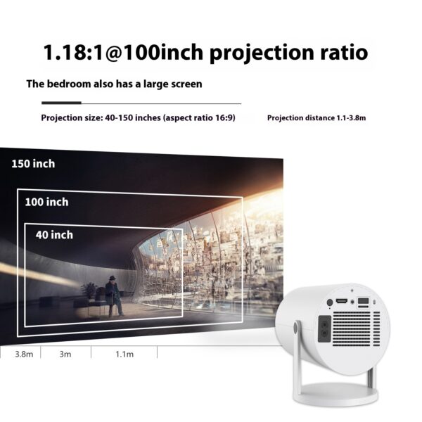 Compact 180° Projection Projector – Perfect for Home Entertainment - Image 4