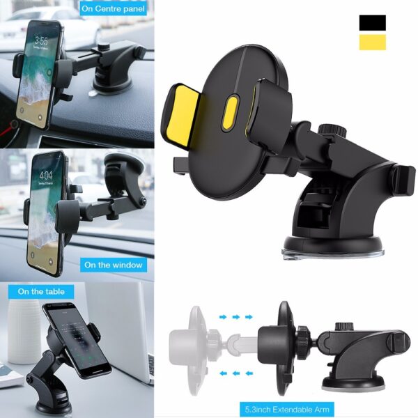 Car Phone Holder Long Rod Telescopic Car Dashboard Suction Cup Type - Image 2