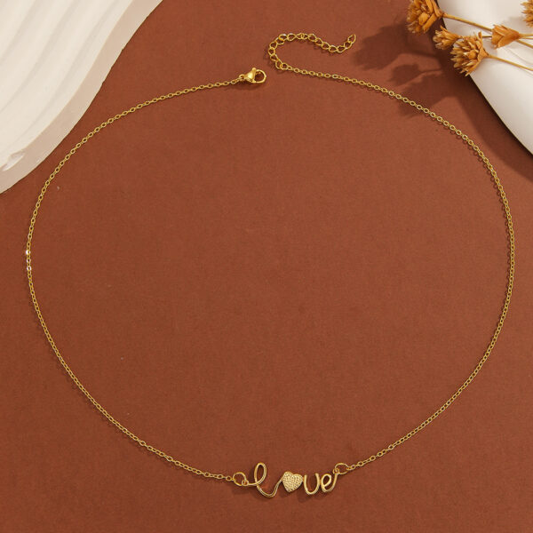 1pcs Simple Exquisite Inlaid Sparkling Diamond Symbol 8,Letter Love Pendant Necklace, Suitable For Women's Daily Wear, A Holiday Gift For Wives And Mothers - Image 2